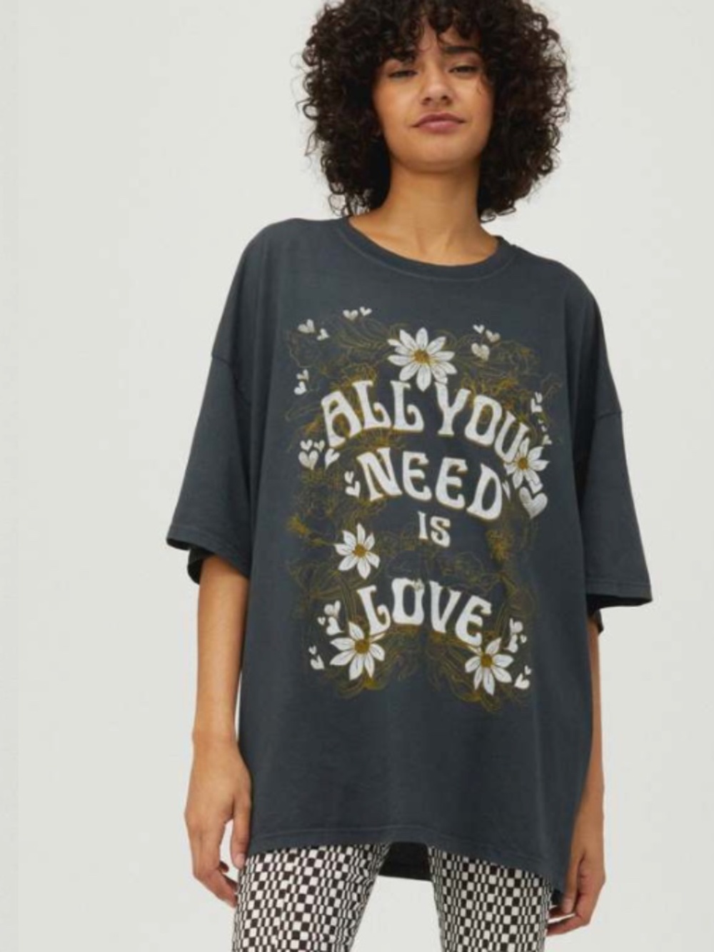 Free People DAYDREAMER "All You Need Is Love" T-shirt One Size